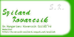 szilard kovarcsik business card